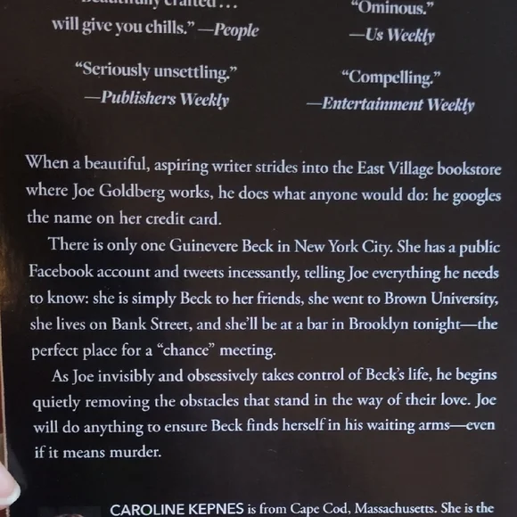 You by Caroline Kepnes Hardcover Book - Picture 2 of 2